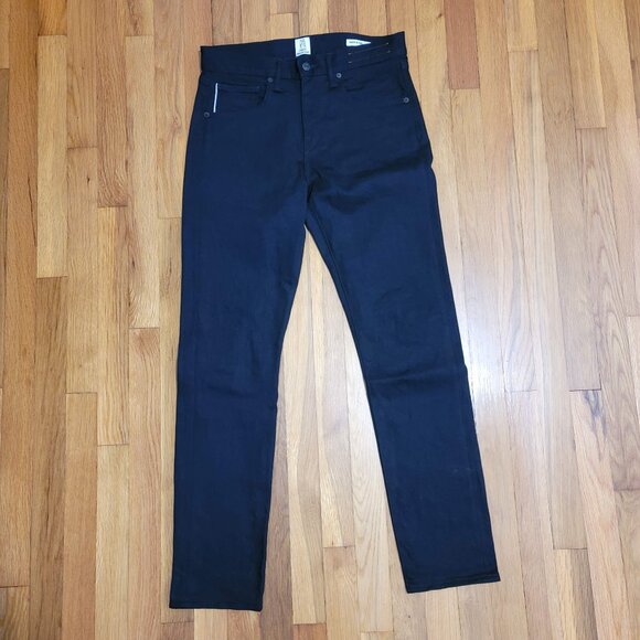 Hiroshi Kato 10.5 oz Black Raw Denim Jeans The Scissors Slim Tapered 29 Selvage - Picture 1 of 6